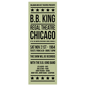 rare bb king at the regal chicago poster sign