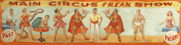 circus freak show sign