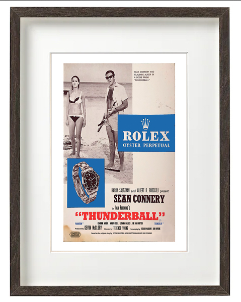 rolex thunderball james bond advert print poster
