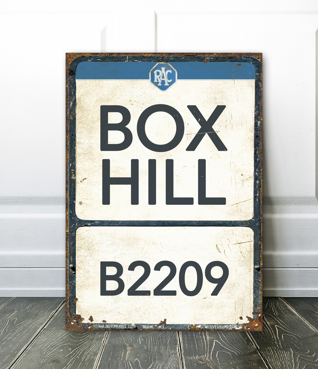 box hill cycling sign