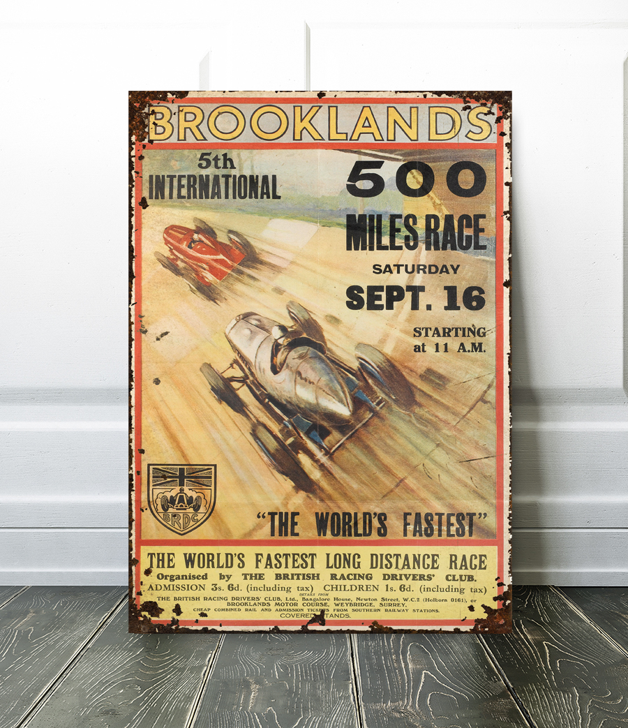 1933 rare brooklands race circuit poster