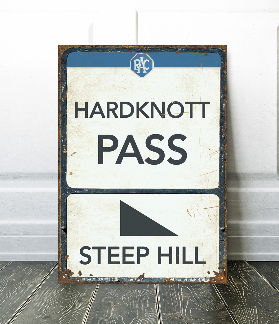 hardknott pass cycling sign