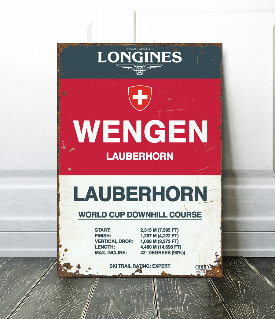 Lauberhorn ski poster sign