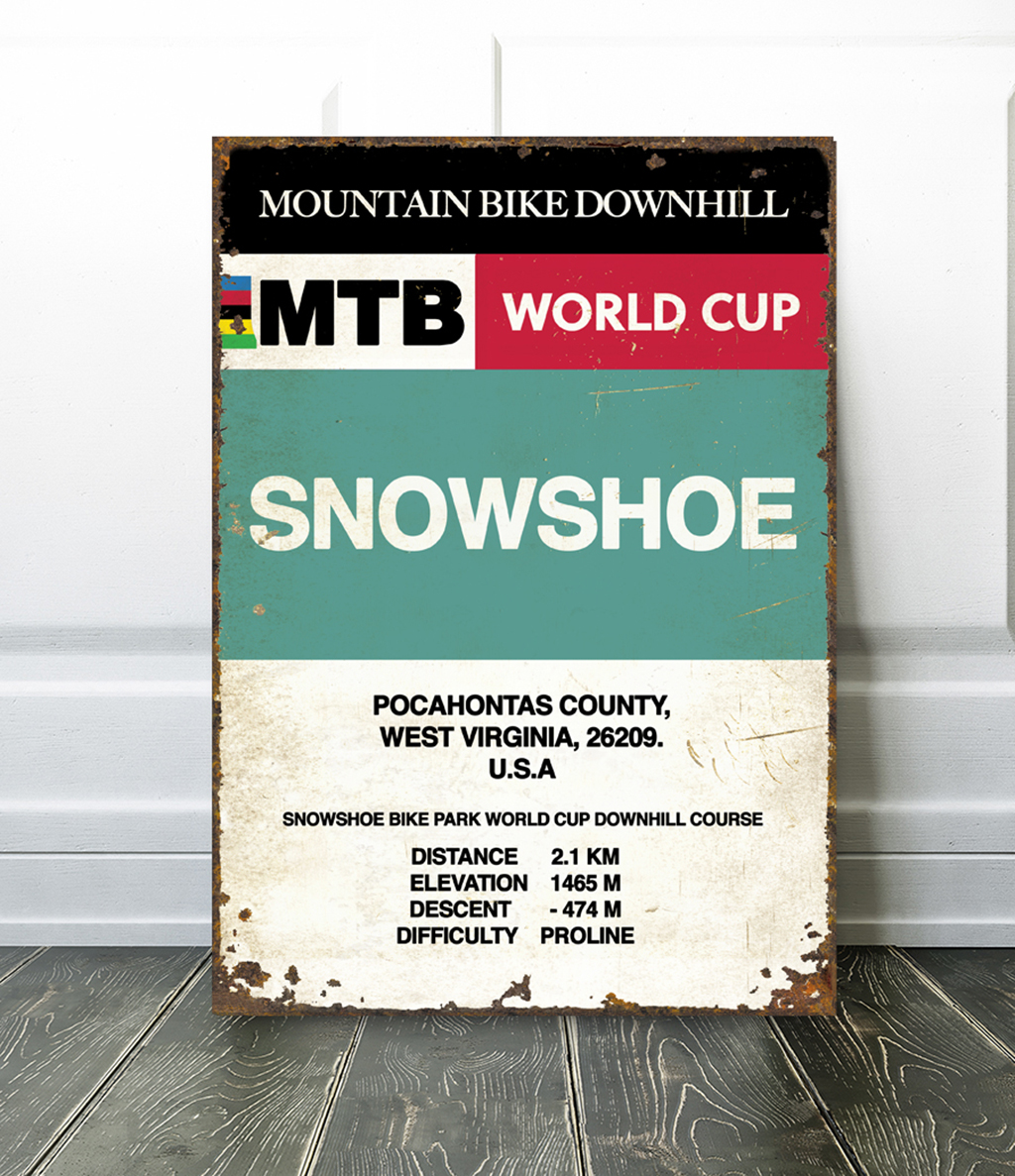 snowshoe mtb world cup sign poster