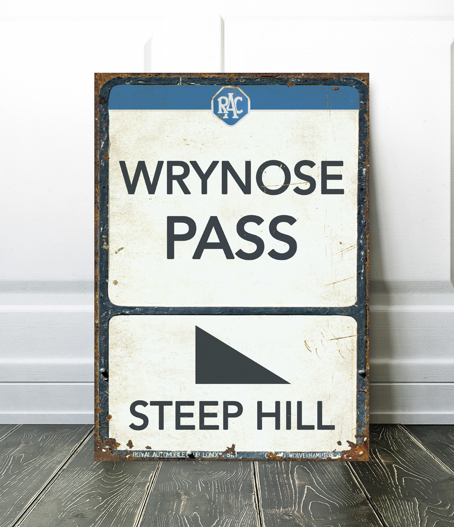 wryness pass cycling sign